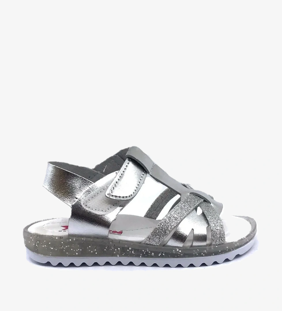 Arzen 4229 Simli Çapraz Bantlı Gri Kız Çocuk Sandalet Ayakkabı model görseli