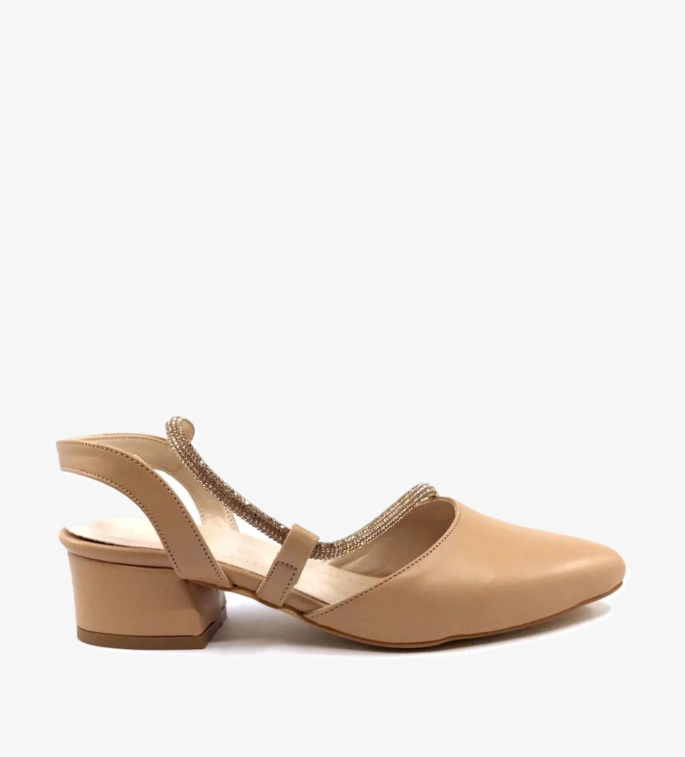 Ayakkabımood Mh 4 Cm Nut Taşlı Kadın Topuklu Ayakkabı model görseli