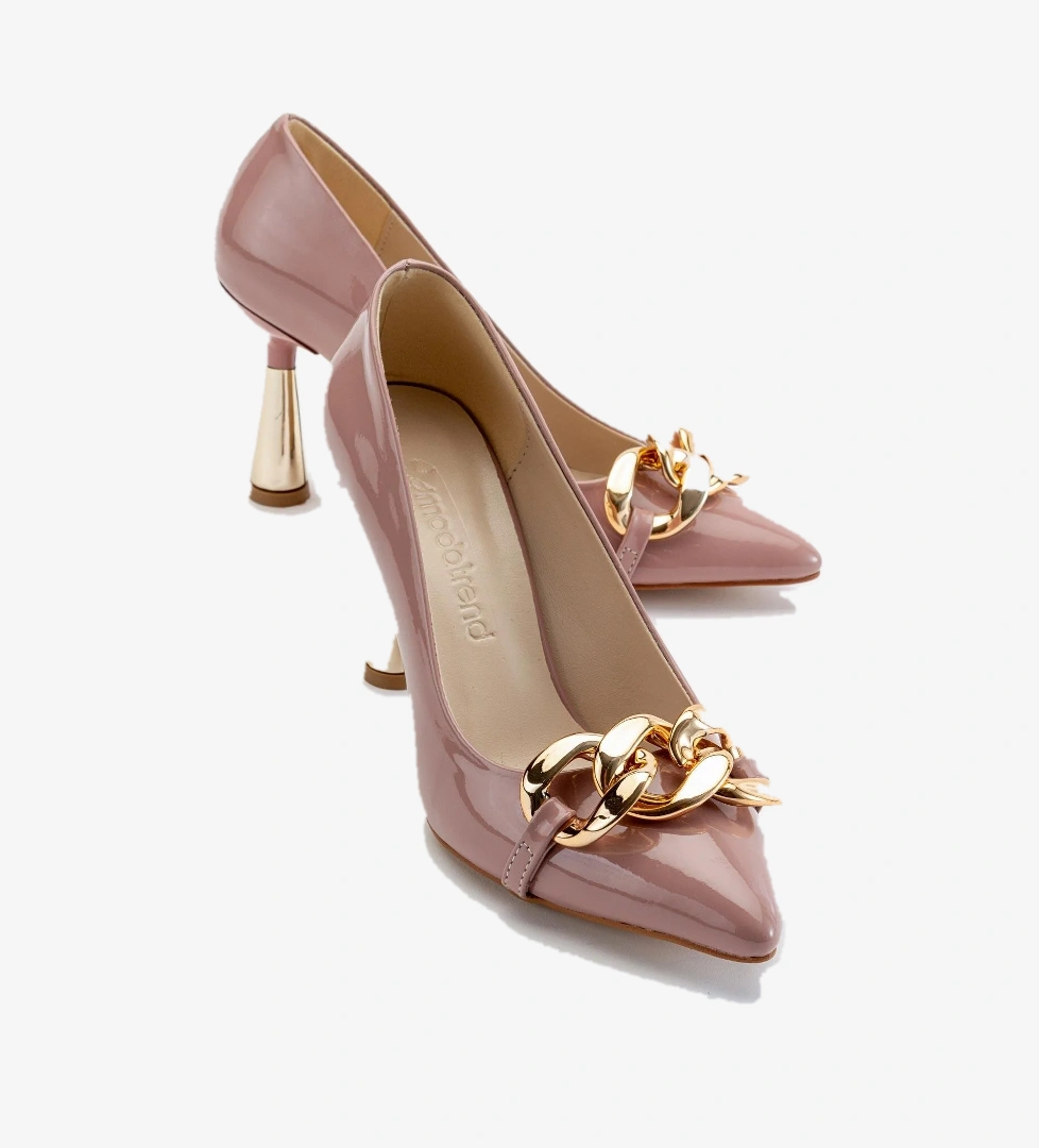 Kadın Zincirli Topuklu Ayakkabı SOMON RUGAN