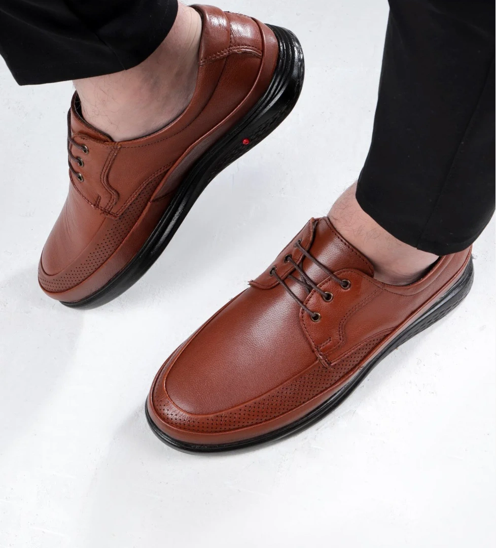 Poce Hakiki Deri Comfort Ortopedik Erkek Günlük Ayakkabı, Ortopedik Baba Ayakkabı - Görsel 1