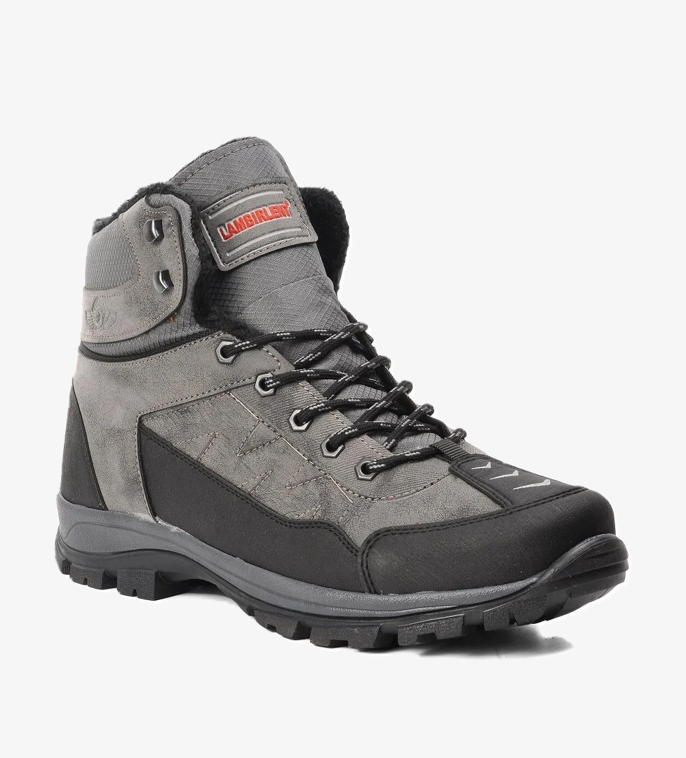 980 Füme-Siyah İçi Kürklü Büyük Numara Erkek Outdoor Bot