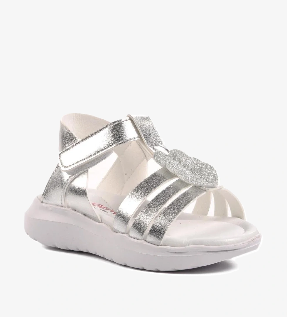 Şng 8020-P Gümüş Kız Çocuk Sandalet - Görsel 1