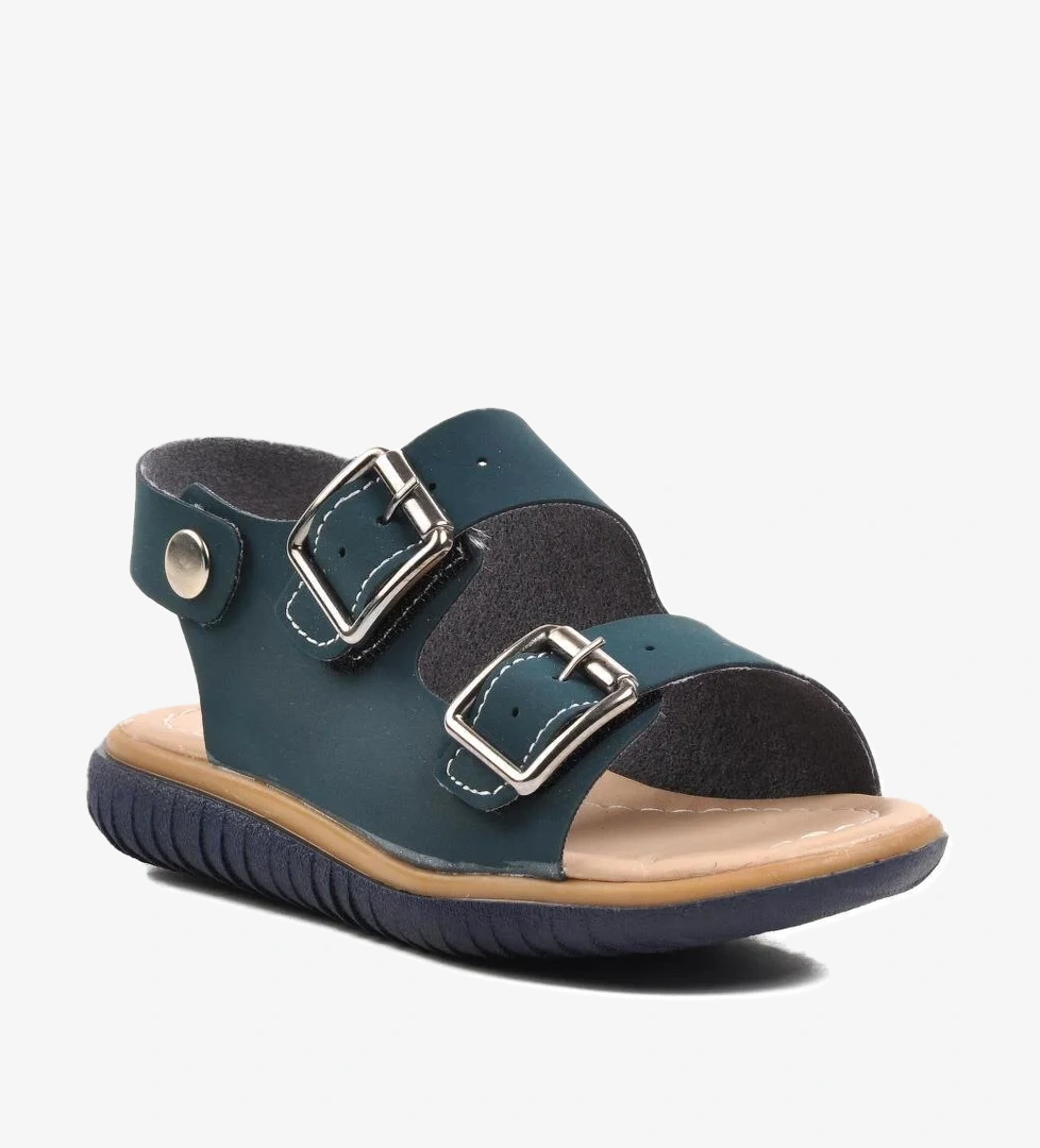 Şng 1530-P Lacivert Nubuk Erkek Çocuk Sandalet - Görsel 1