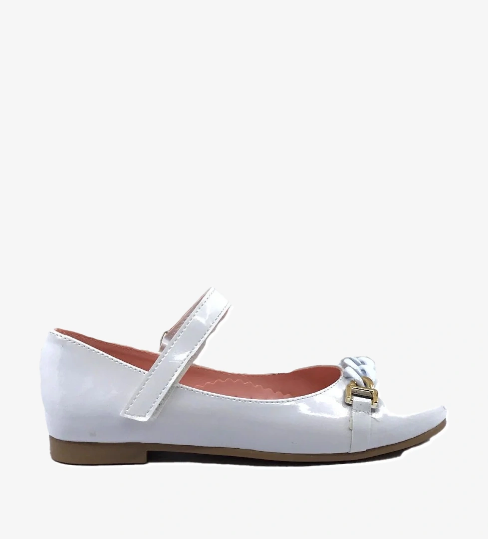 Sema 4232 Kız Çocuk Zincir Detaylı Cırtlı Babet Ayakkabı model görseli