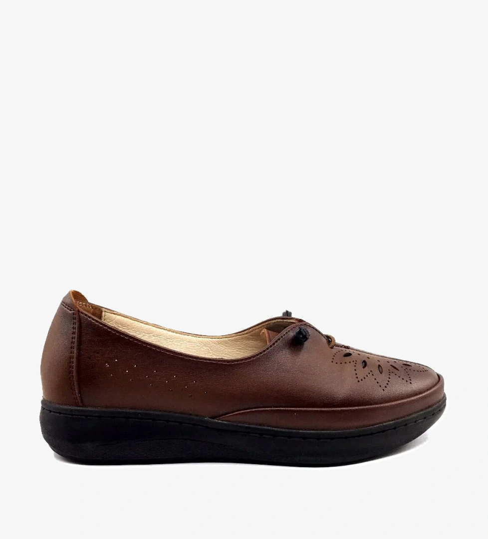 P 66 Özel Topuk Jeli Taba Günlük Bayan Ayakkabı - Görsel 1