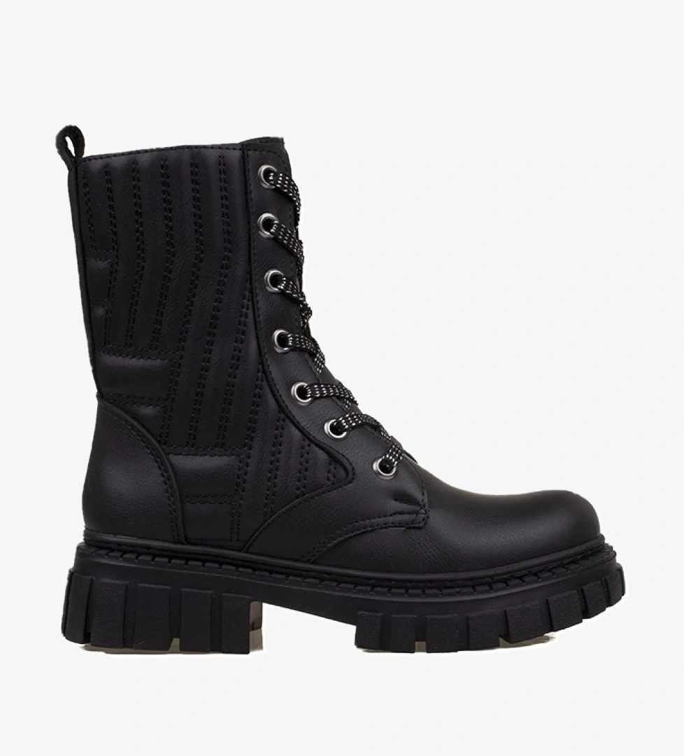 Sema Siyah Cilt Kauçuk Taban Kız Çocuk Fermuarlı Bot model görseli