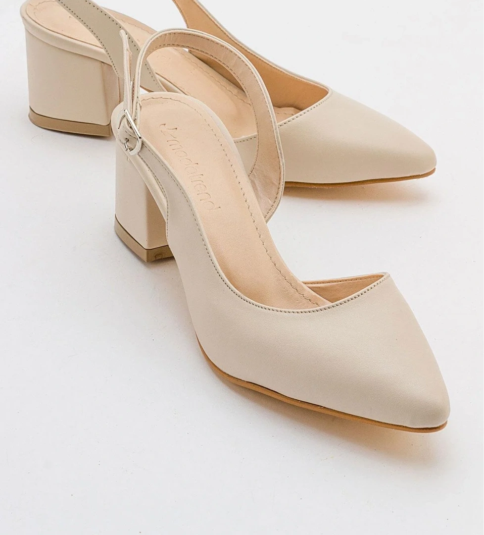 Arkası Açık Kadın Topuklu Ayakabı TEN CİLT