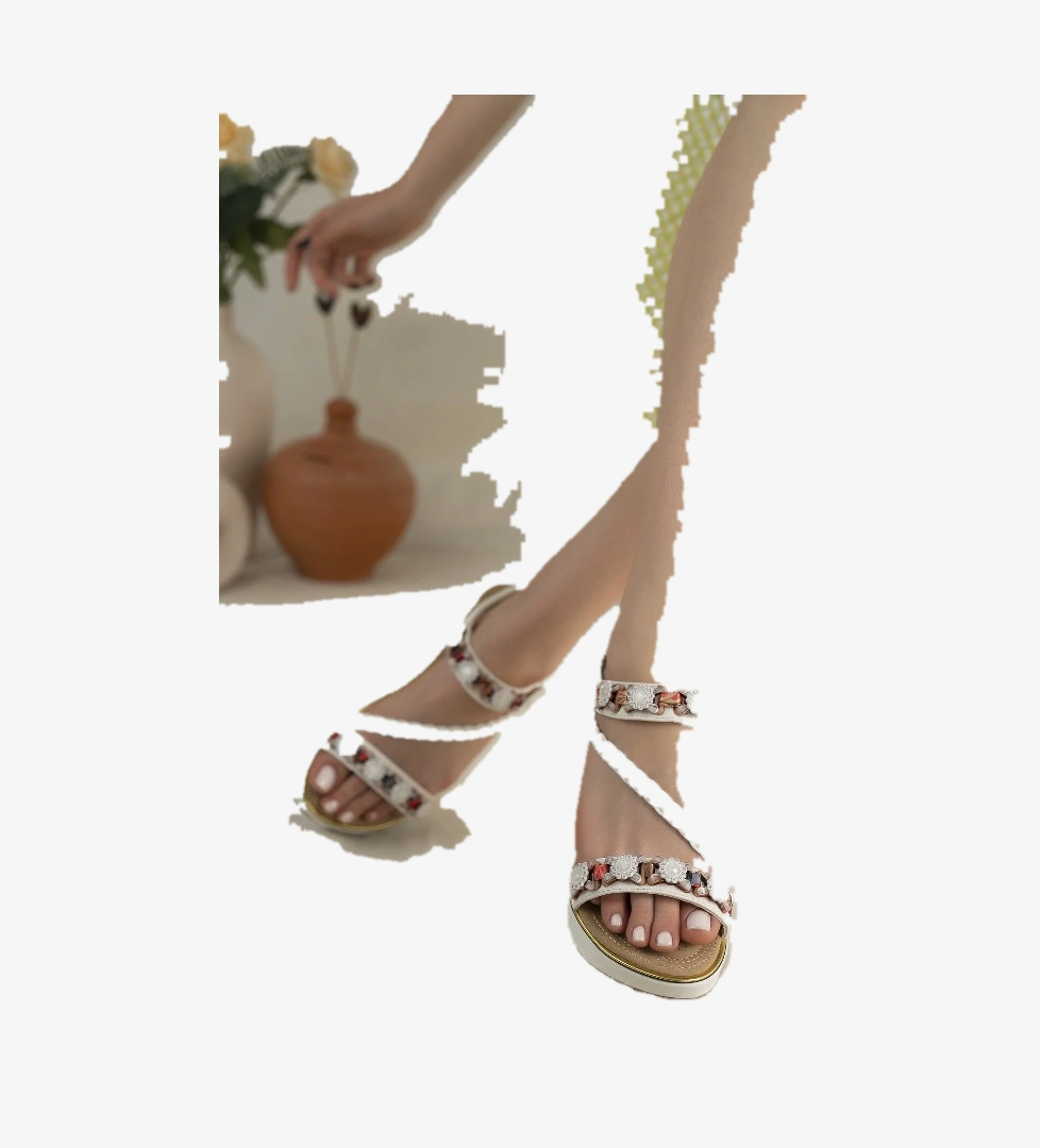 Claire Anatomik Ortopedik Taban Fashion Taşlı Günlük Kadın Sandalet