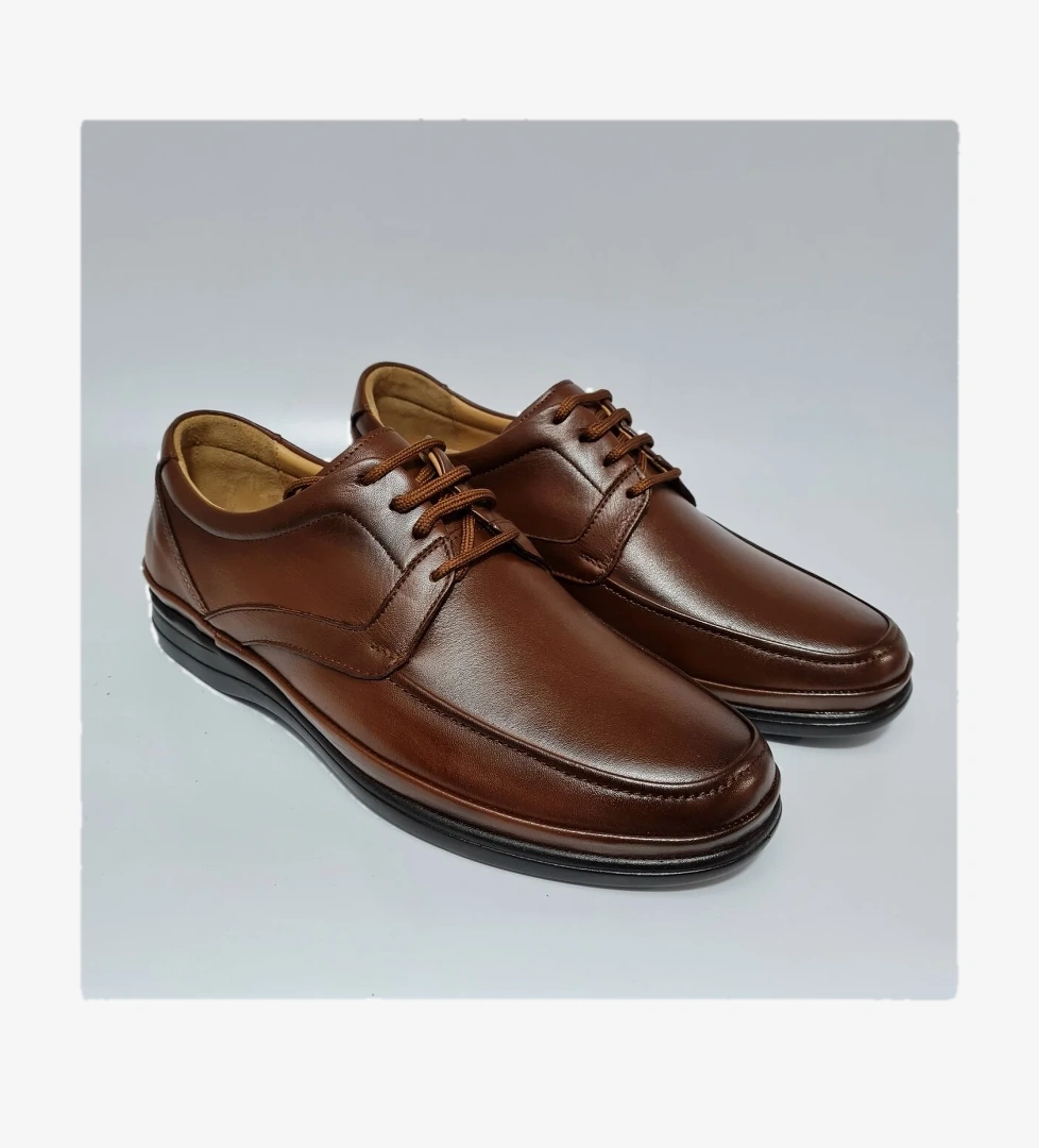 Akyüz Bağcıklı Rahat Kalıp Gerçek/Hakiki Deri Rahat Günlük Ayakkabı AY-507 model görseli