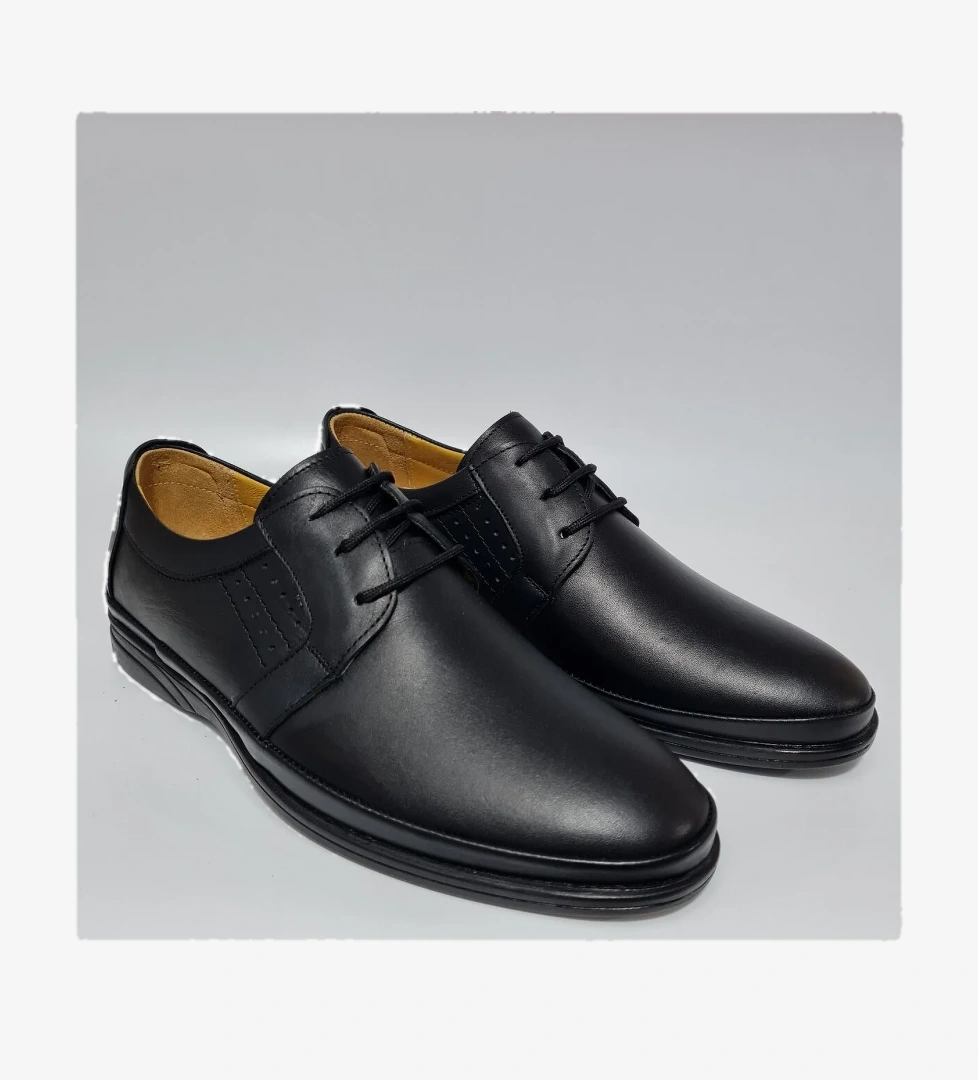 Bağcıklı Rahat Kalıp Gerçek/Hakiki Deri Rahat Günlük Ayakkabı AY-581 - Görsel 1