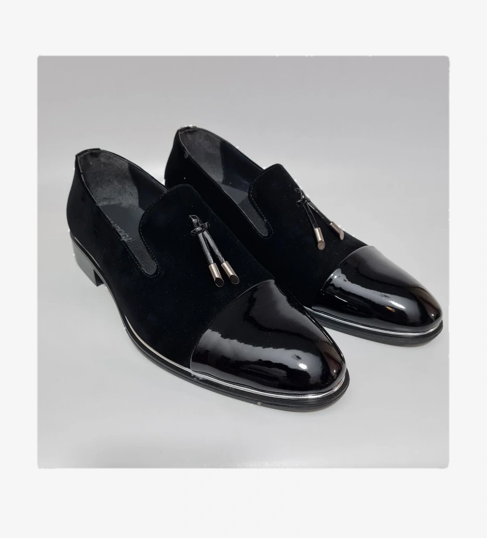 Tamboga TAMBOĞA Erkek Siyah Süet-Rugan Kundura Ayakkabı N563 model görseli