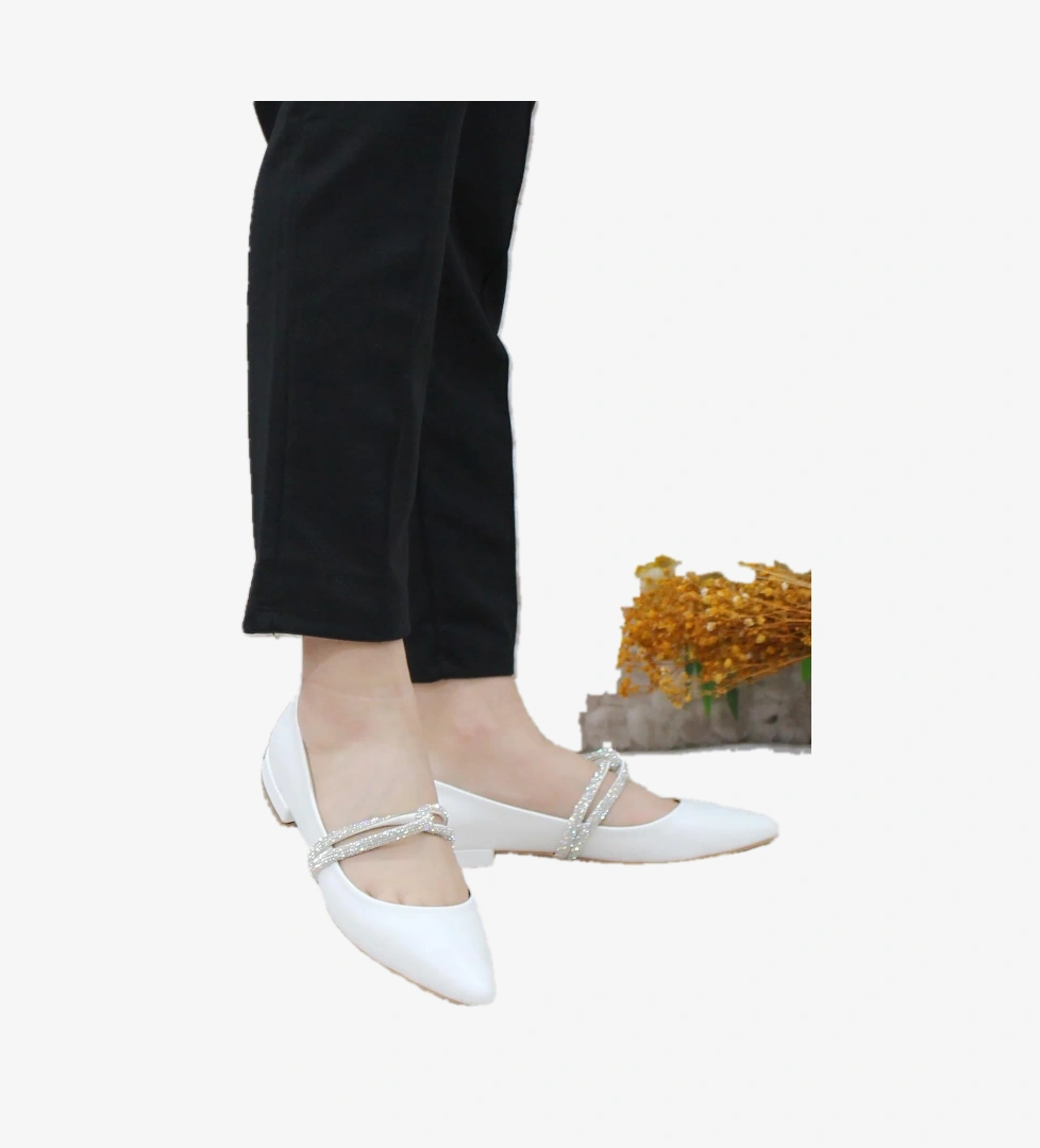 61-02 Fashion Taşlı Kadın Babet - Görsel 1