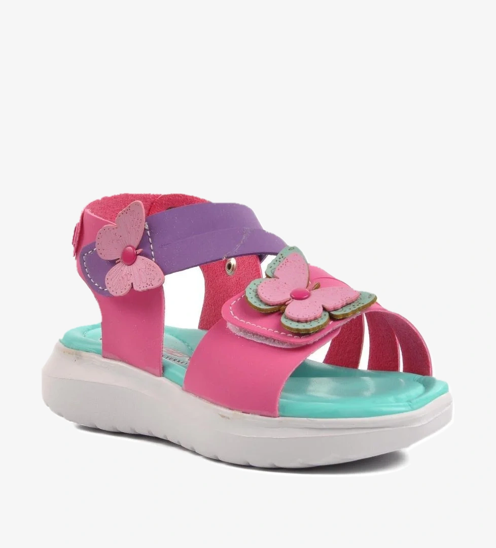 Şng 8000-P Fuşya Nubuk Kız Çocuk Sandalet - Görsel 1