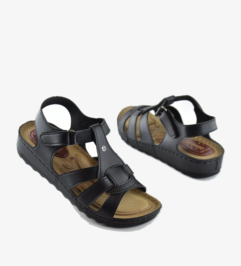 Ispartalılar 6001 Tam Ortopedik Taban Günlük Kadın Sandalet Terlik Siyah model görseli