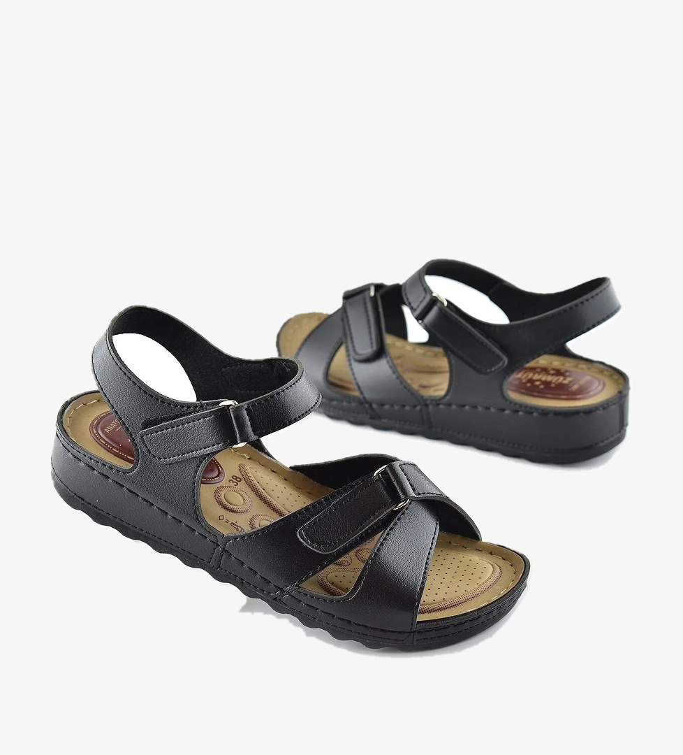 Ayakkabı Burada 6002 Tam Ortopedik Taban Günlük Kadın Sandalet Terlik Siyah model görseli