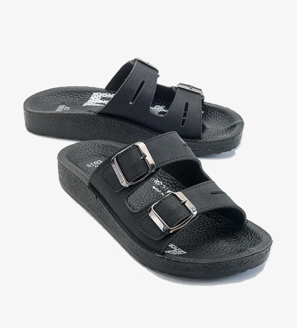 Ccway 2 Tokalı Kadın Düz Terlik SİYAH model görseli