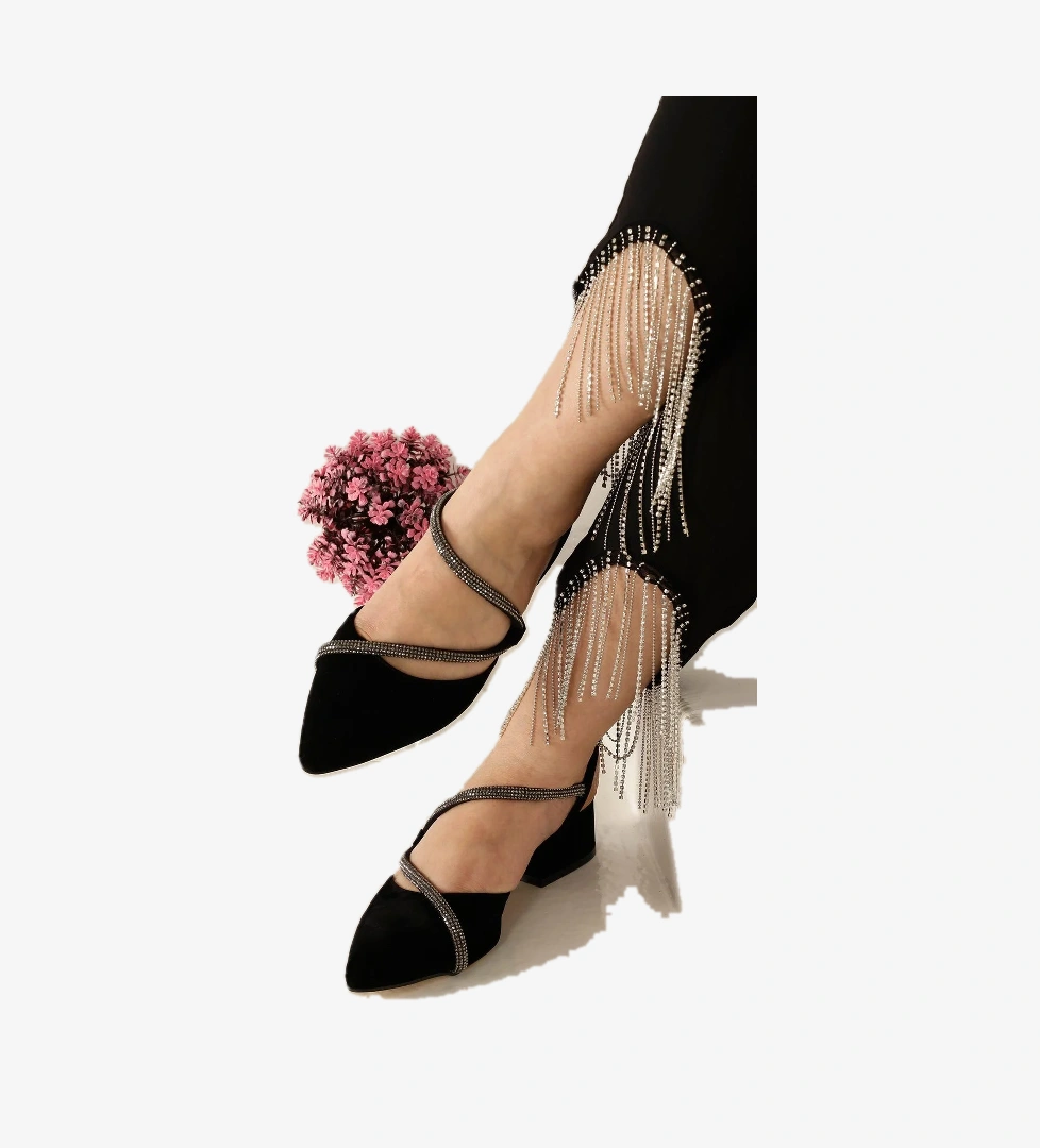 Ccway Kadın Taşlı Günlük Topuklu Ayakkabı Ci̇lt model görseli