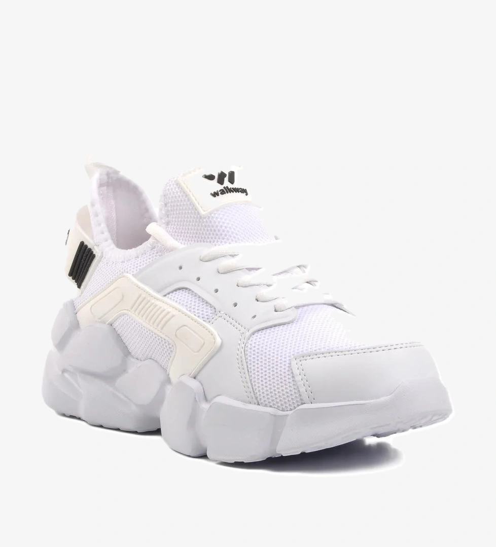 Hura Beyaz Fileli Hafif Unisex Spor Ayakkabı - Görsel 1