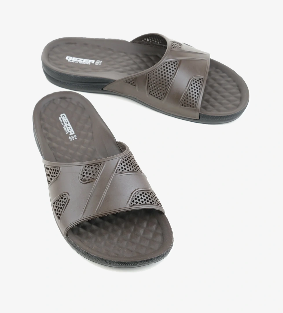 Gezer Gezer Kahverengi Yazlık Koleksiyon Erkek Terlik Flo'da! Kahverengi - 1. görsel