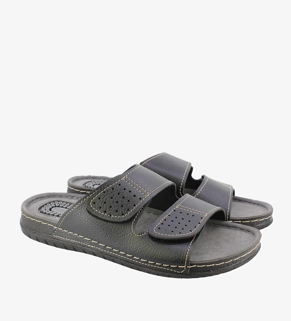 Yazlık İki Toka Ayarlanabilir Masaj Taban Erkek Terlik - Görsel 1