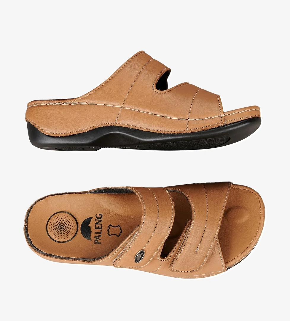 Gezer Kadın Ayarlanabilir Hakik Deri Terlik - Görsel 1