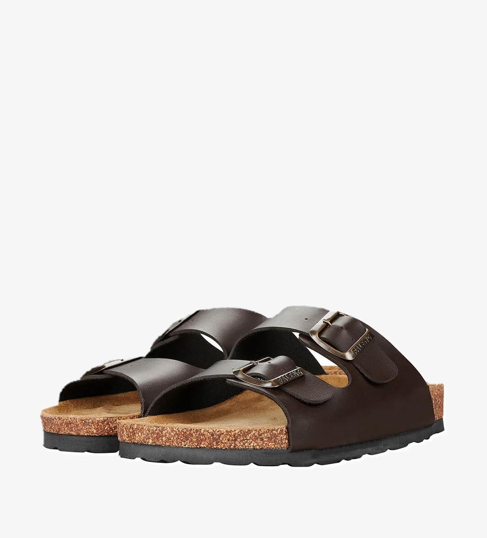 Paleng Gezer Mantar Taban Şiltesi Deri Erkek Terlik - Görsel 1