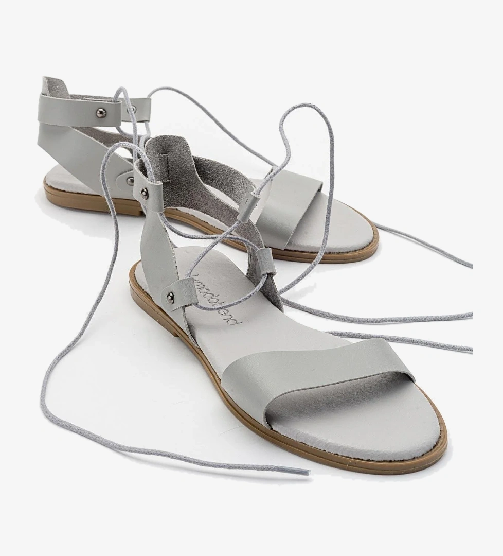 Kadın Bağlamalı Sandalet GRİ CİLT