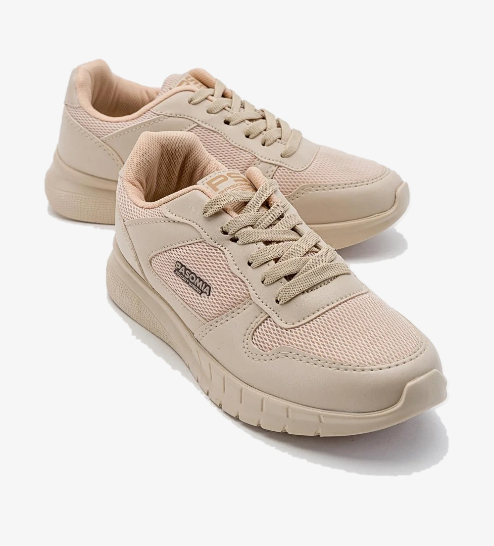 Anorak Bağcıklı Kadın Spor Ayakkabı BEJ - Görsel 1