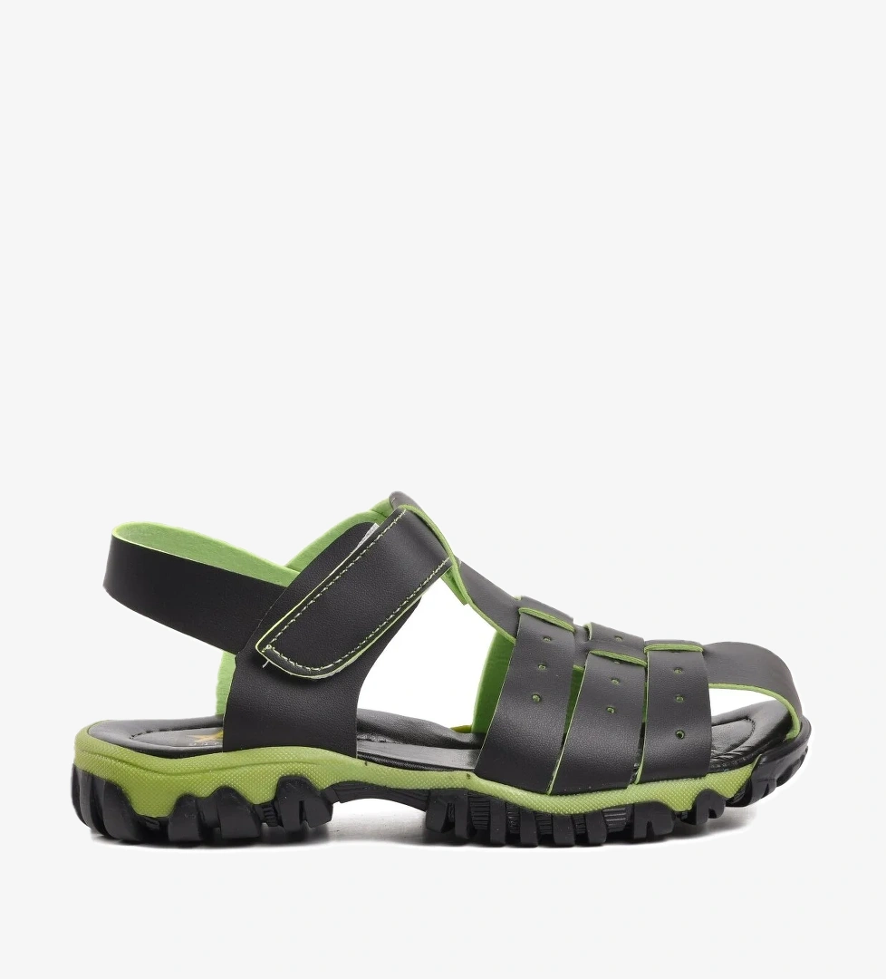 Arz 3100-F Siyah-Yeşil Erkek Çocuk Sandalet - Görsel 1
