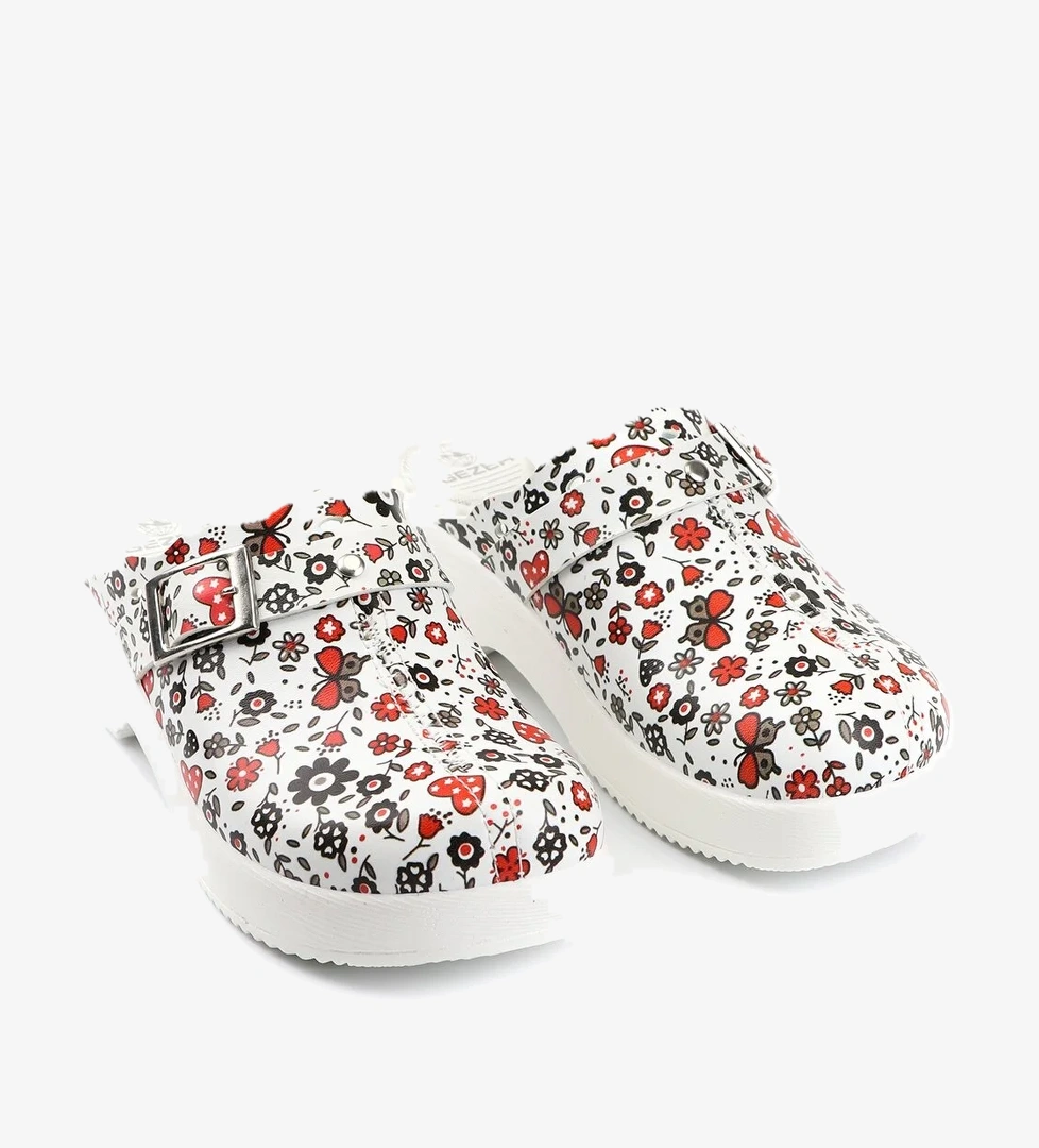 Yazlık Çiçek Kalp Desenli Comfort Sabo Kadın Terlik - Görsel 1