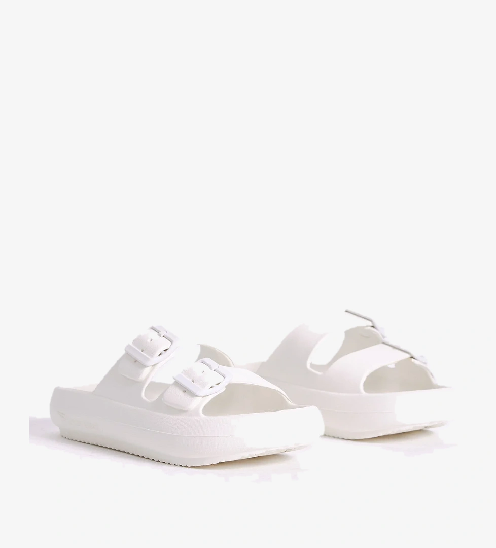 Kadın Beyaz Rahat Kalıp Tokalı Yüksek Taban Eva Terlik - Görsel 1