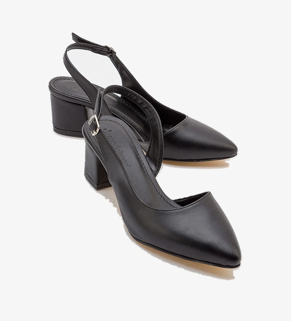 Ccway Arkası Açık Kadın Topuklu Ayakabı Si̇yah Ten Ci̇lt model görseli