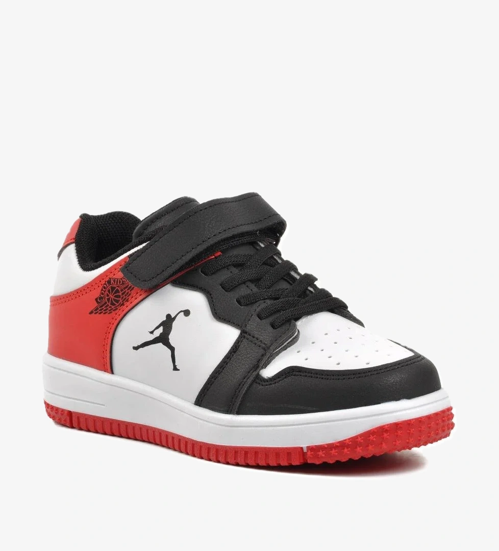 Aspor Haykat Kısa-F Siyah-Pudra Cırtlı Çocuk Sneaker - Görsel 1