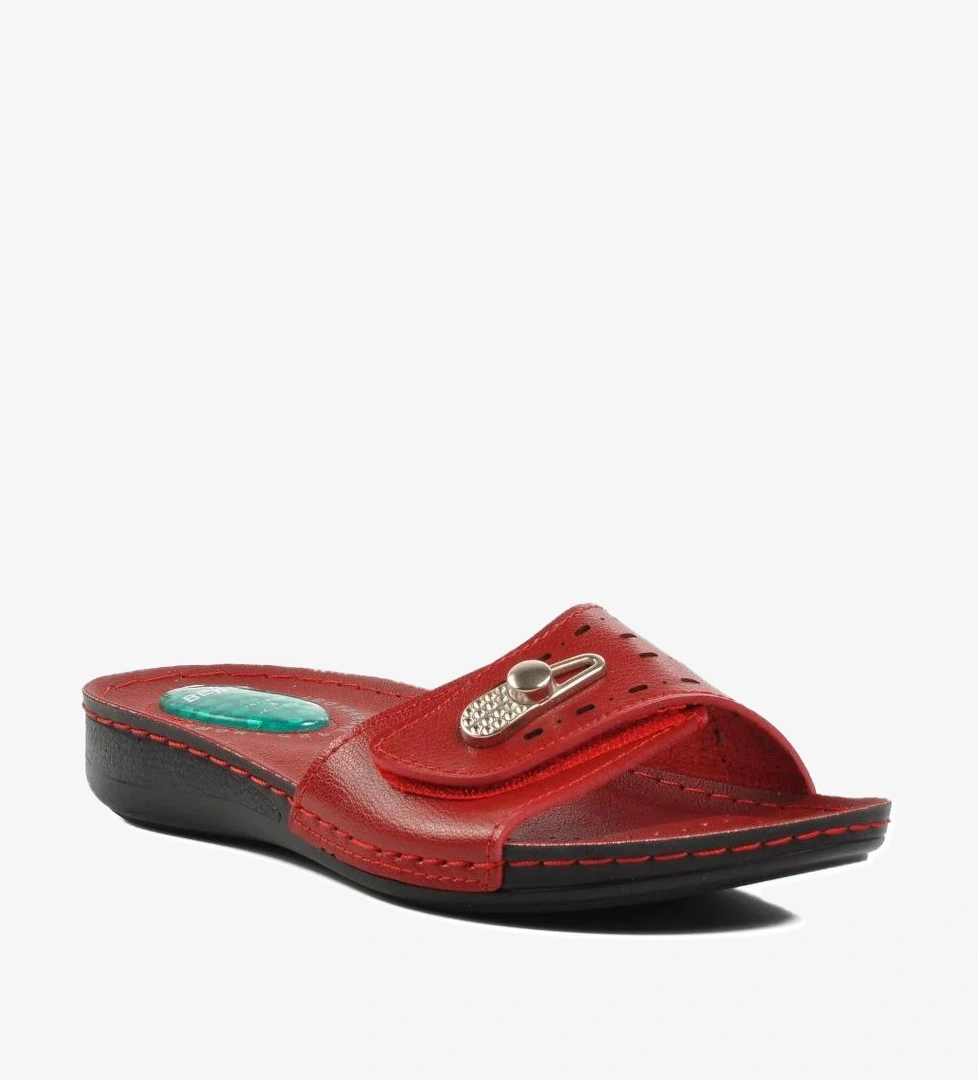 6808 Kırmızı Topuk Jel Destekli Kadın Terlik