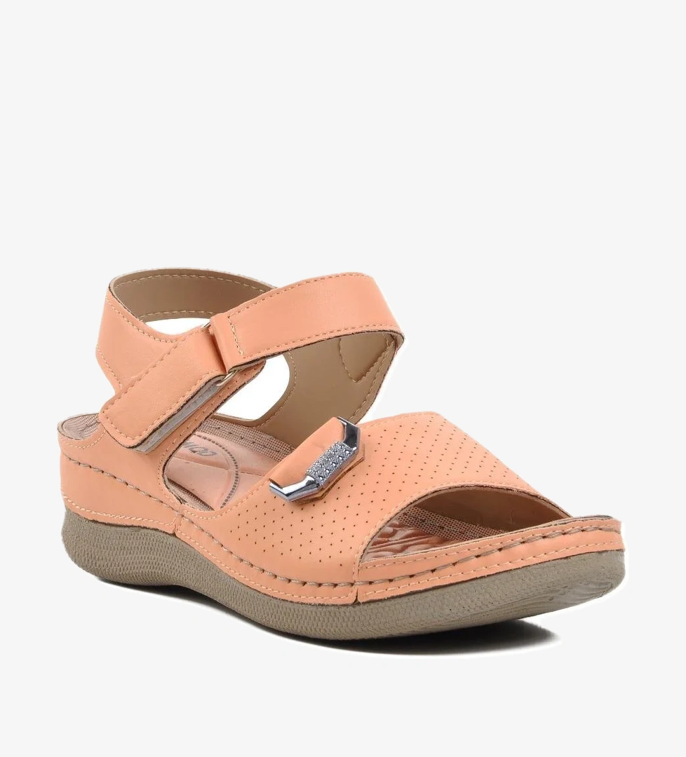 Kefken Pudra Kadın Cırtlı Sandalet