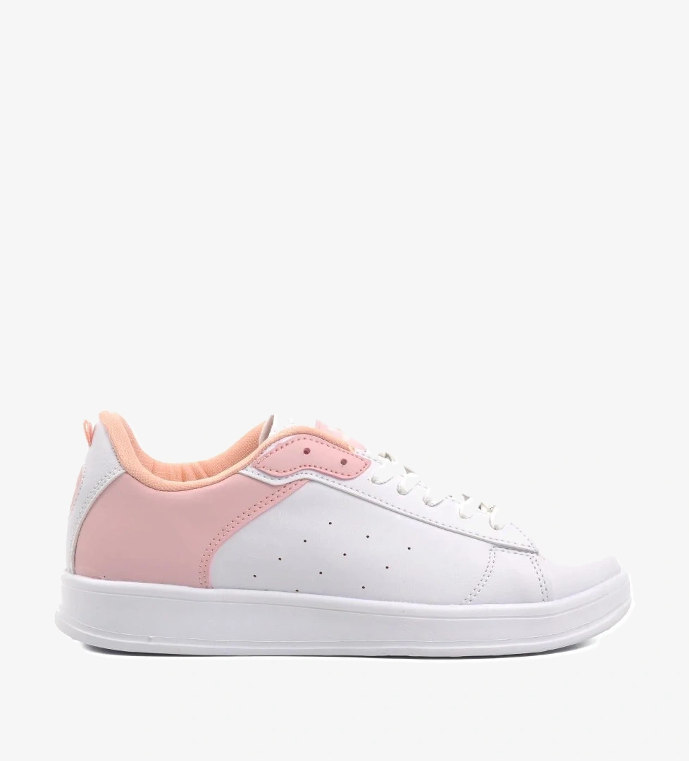 Lena Beyaz-Pudra Unisex Sneaker - Görsel 1