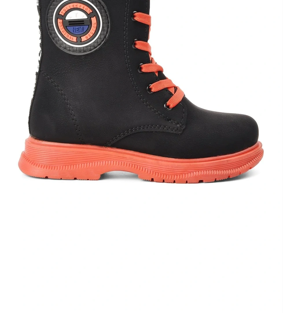 Peris-P Siyah-Turuncu İçi Kürklü Kız Çocuk Bot - Görsel 1