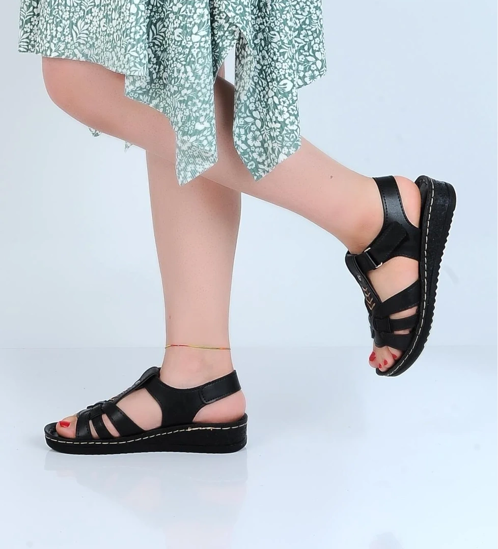 58412 Polero Kadın Düz Yazlık Sandalet - Görsel 1