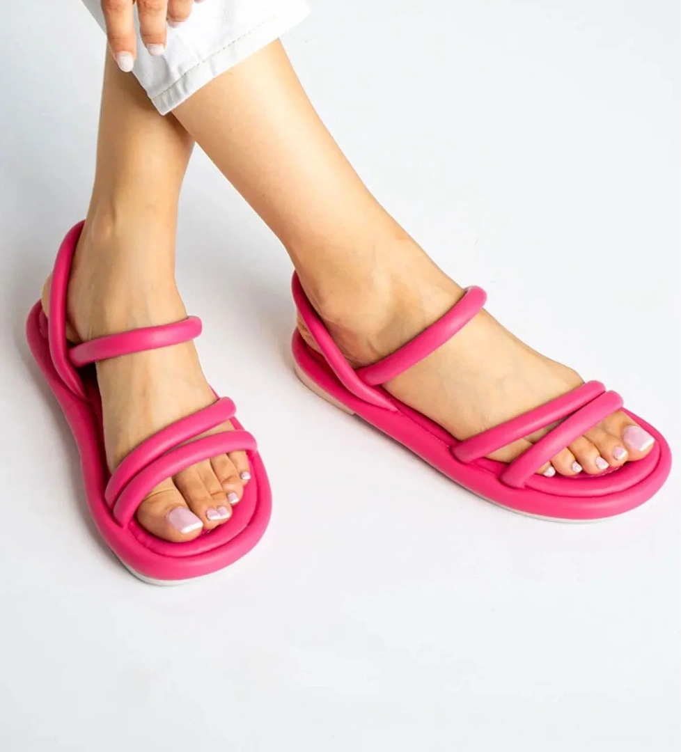 Kadın Çift Bantlı Ortapedik Rahat Puff Anatomik Sandalet 4007-123-0001