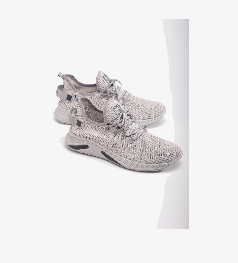 Erkek Bağcıklı Triko Spor Ayakkabı BUZ BUZ