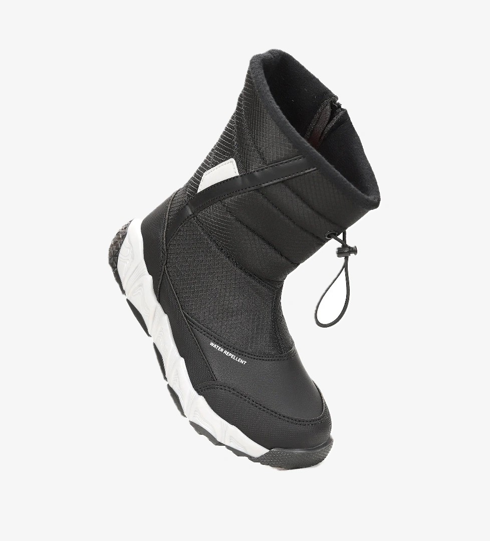 Molina Suya Dayanıklı Fermuarlı Kız/Erkek Çocuk Kar Bot Ayakkabı Siyah