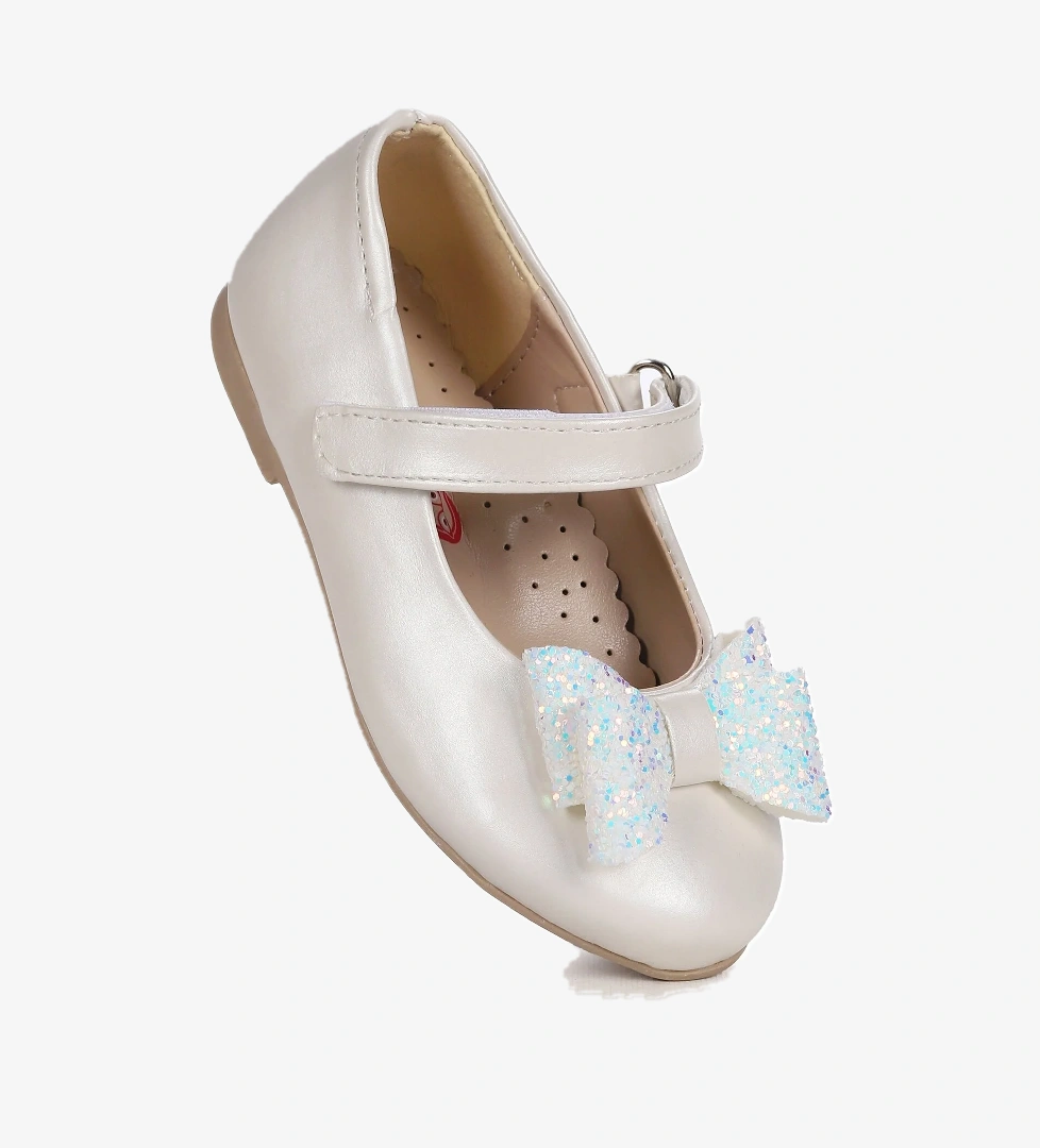 Babe Cilt Cırtlı Fiyonklu Kız Çocuk Babet Ayakkabı Sedef