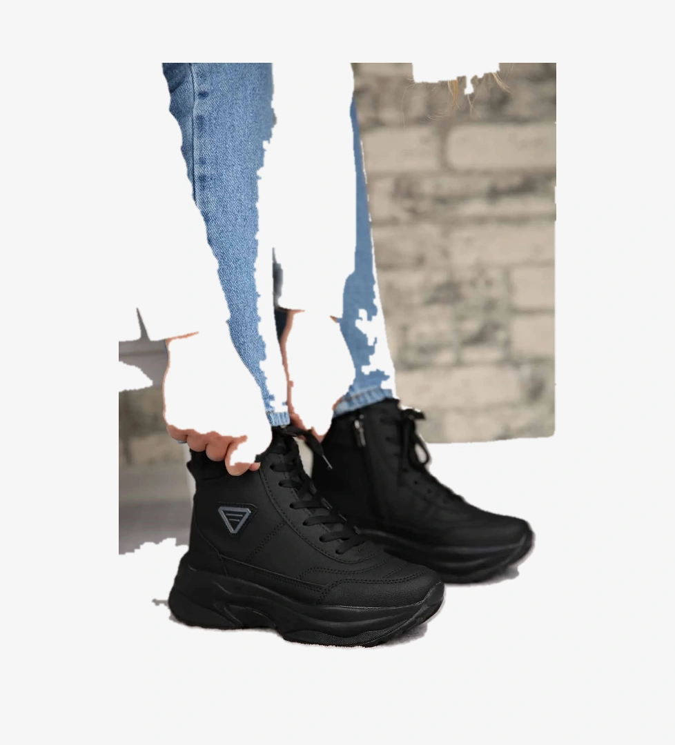 Ccway Bayan Bağcıklı Spor Bot SİYAH SİYAH model görseli