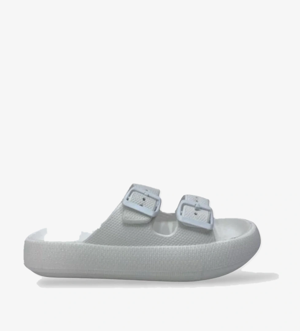 Unisex Çift Tokalı Medikal Hafif Eva Terlik BEYAZ - Görsel 1