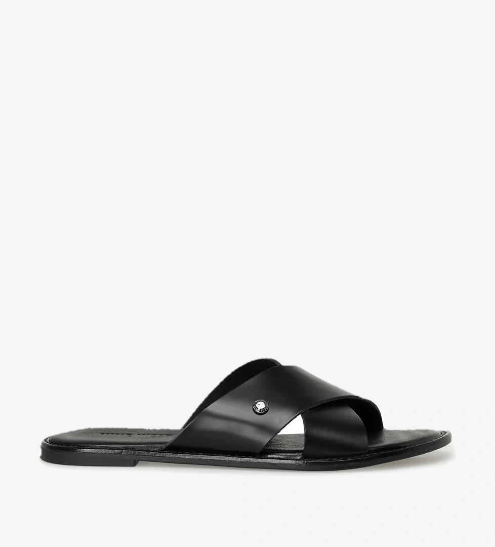 YUKKA 3FX Siyah Kadın Düz Terlik - Görsel 1