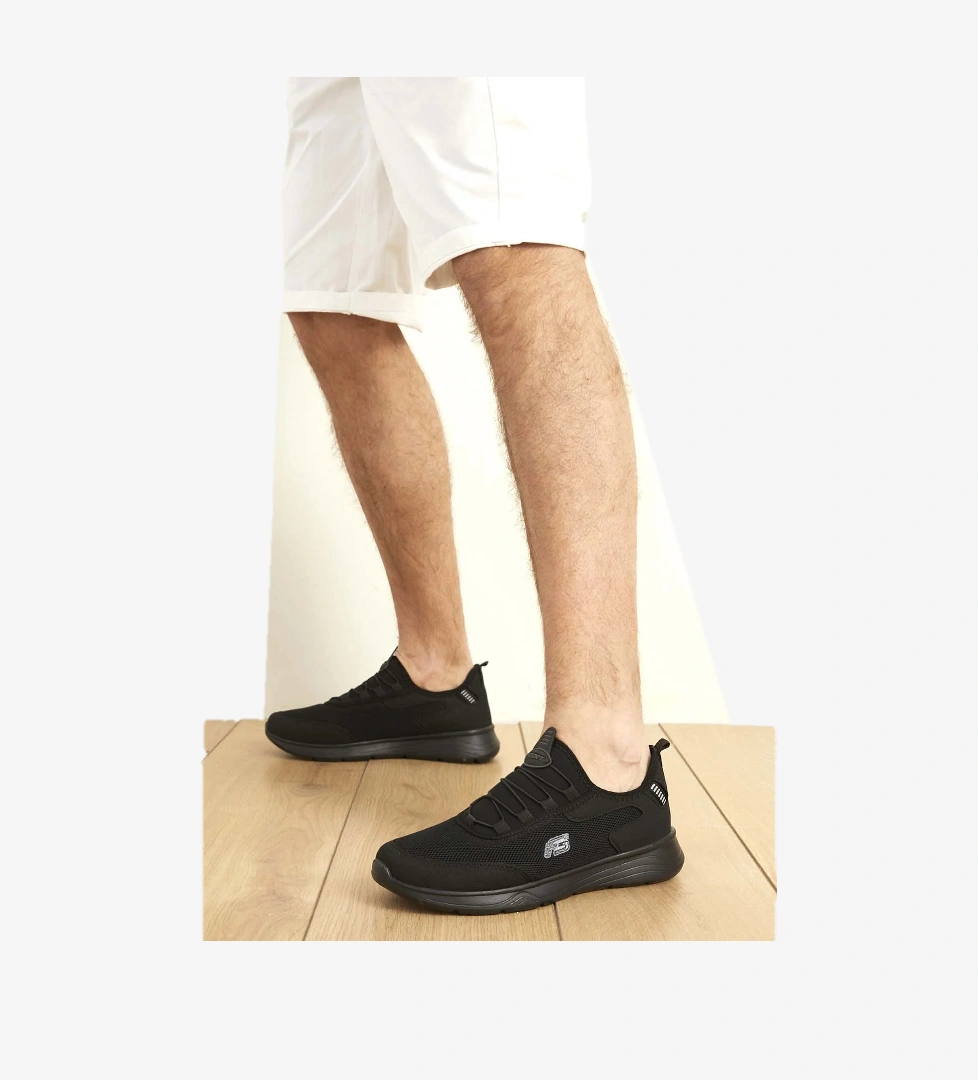 Unisex Konforlu Yürüyüş Spor Sneaker Ayakkabı SİYAH