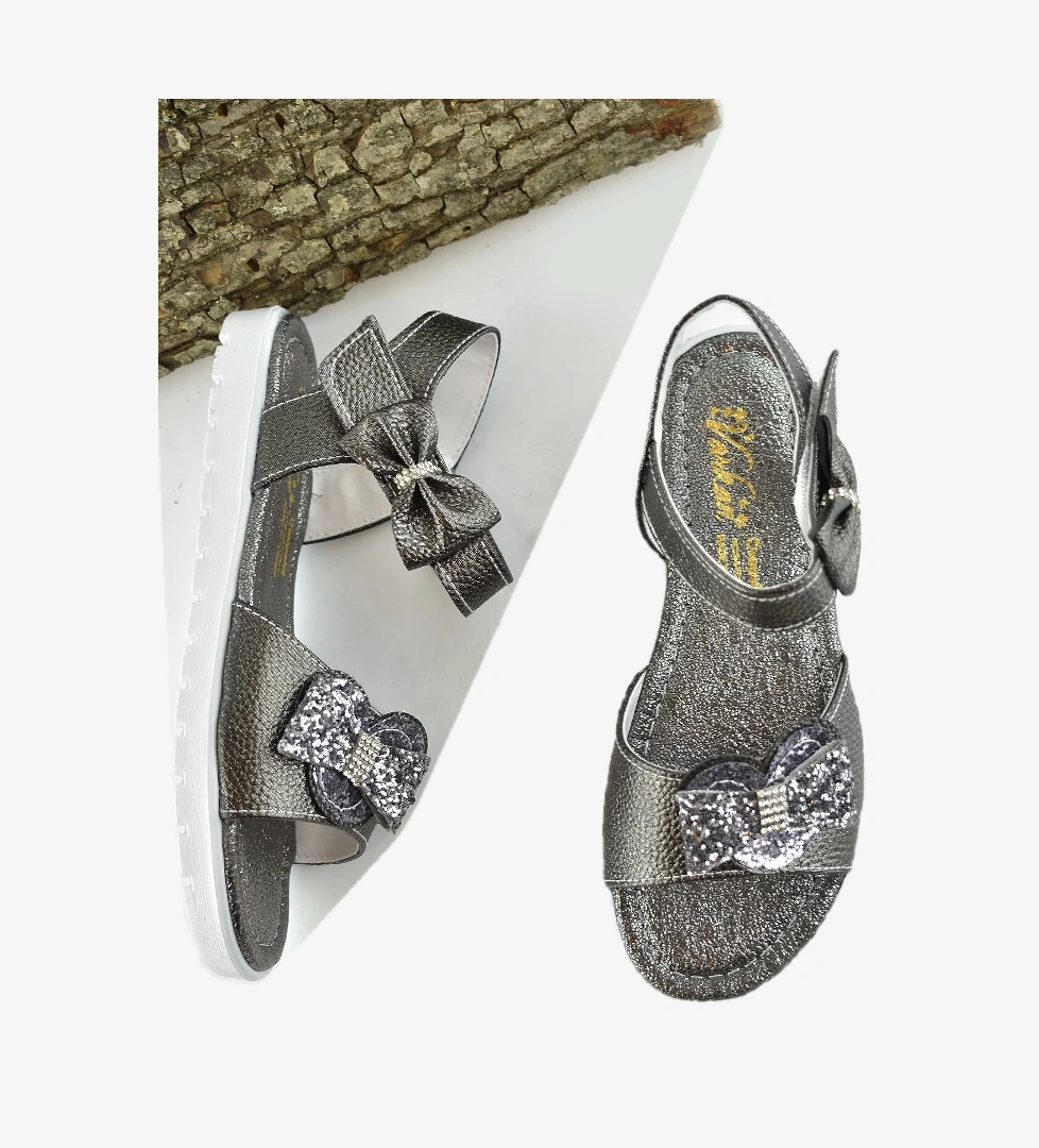 Ayakkabı Burada 607e Ortopedik Taban Kız Çocuk Sandalet Terlik Düğün Abiye Gündelik Varkan model görseli