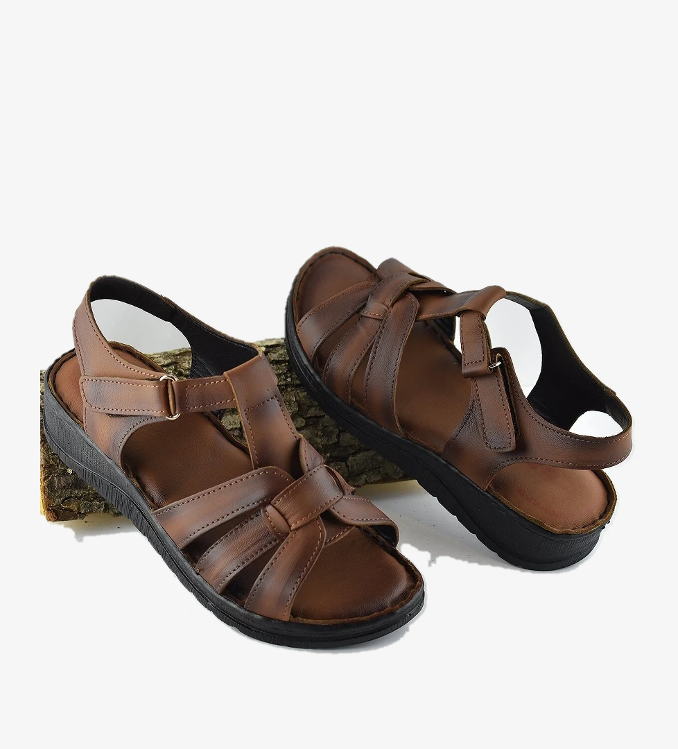 8150 TAM ORTOPEDİK Hakiki Deri Kadın Sandalet Deri Sandalet İvazn