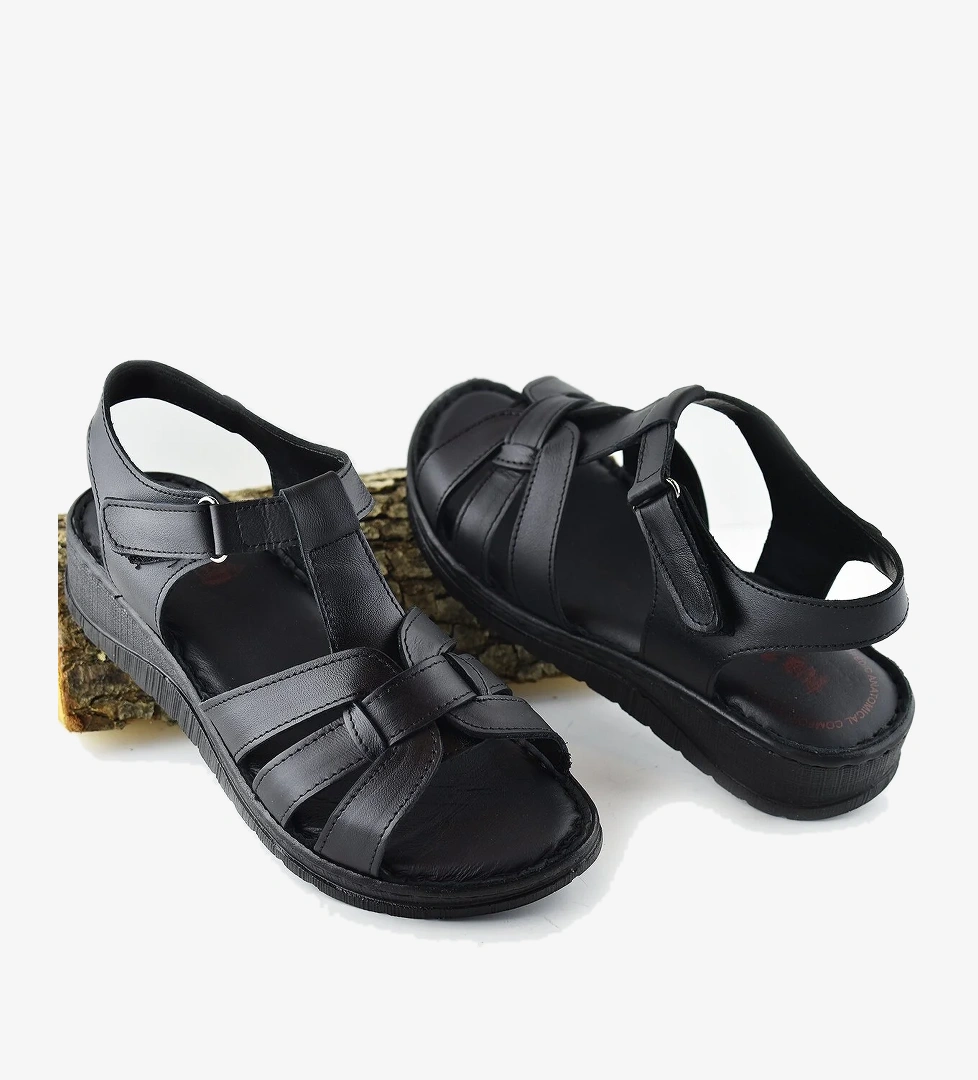 Ayakkabı Burada 8150 TAM ORTOPEDİK Hakiki Deri Kadın Sandalet Deri Sandalet İvazn model görseli