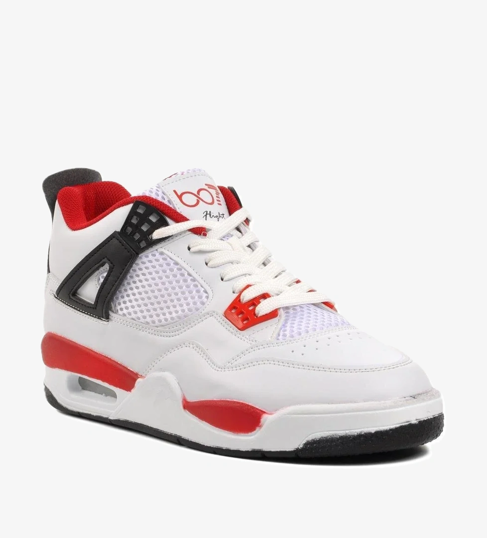 Bst-B223 Beyaz-Siyah Erkek Hi Sneaker